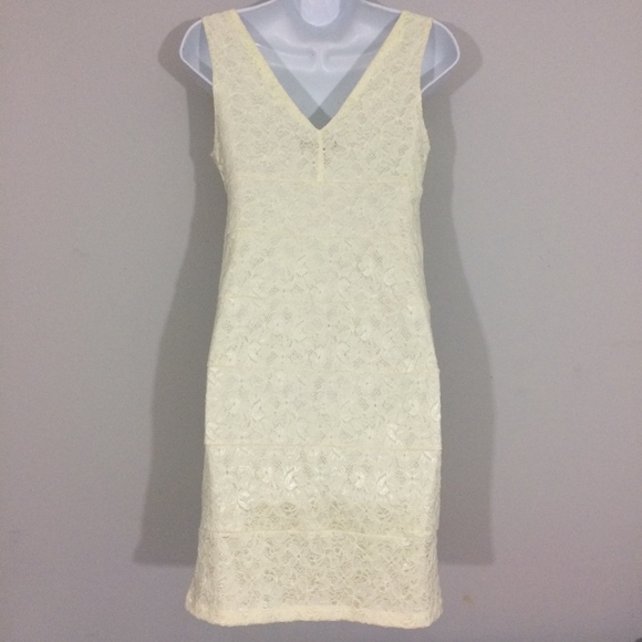 Valerie Bertinelli Sz 6 Ivory Floral Lace Dress - Picture 4 of 6